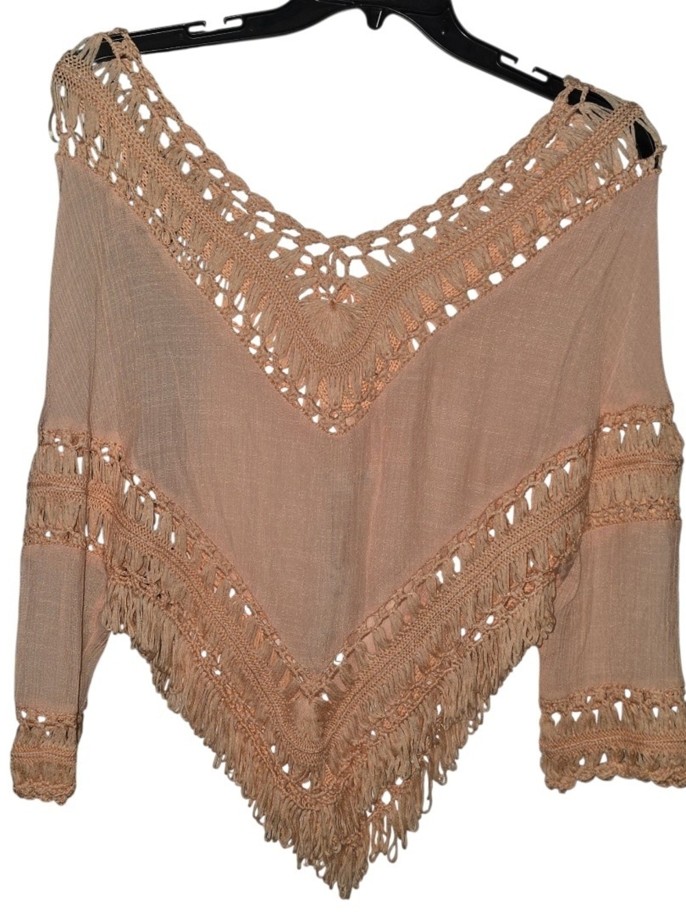 It Girl Peach Poncho Style Blouse Size Small NWT